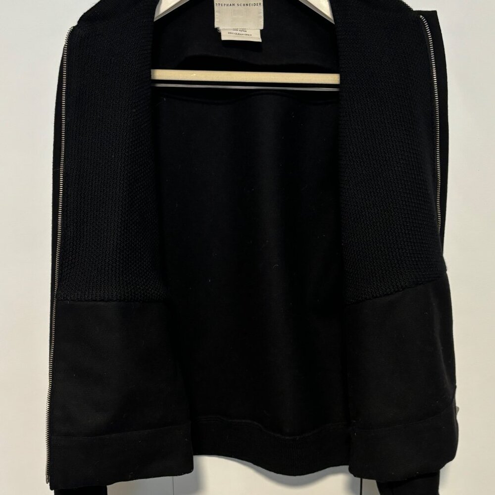 Stephan Schneider Black Wool Thinner Bomber Jacket Size 5 - Medium - Picture 5 of 16